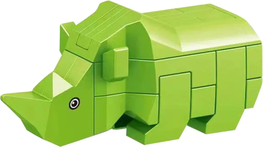 3D puzzle - hlavolam IQ Competition  Zvířata: Nosorožec