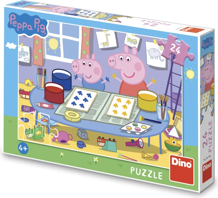 Puzzle pro děti Dino 24 dílků Prasátko Peppa: Výtvarník