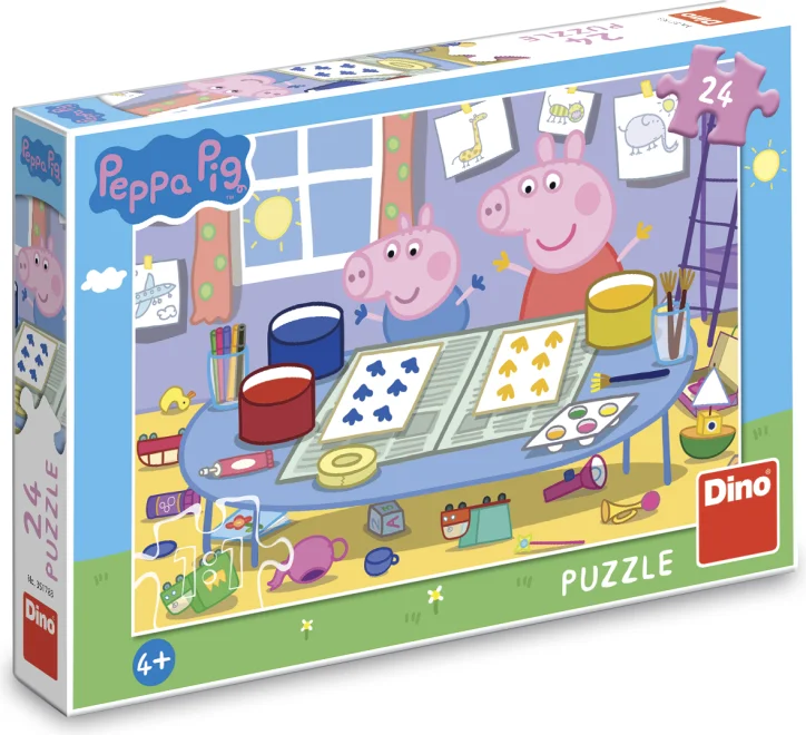 Puzzle pro děti Dino 24 dílků Prasátko Peppa: Výtvarník