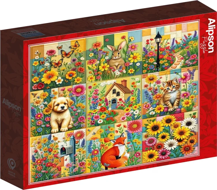 Čtvercové puzzle Alipson 1024 dílků Patchwork venkovských zahrad