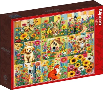 Čtvercové puzzle Alipson 1024 dílků Patchwork venkovských zahrad