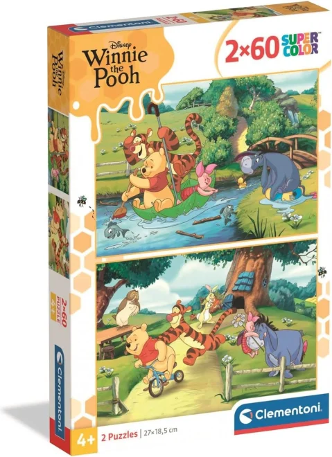 Puzzle pro děti Clementoni 2x60 dílků Medvídek Pú 2v1