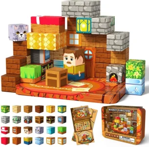 Magnetické kostky Magnet Cube Zone  Styl Minecraft: Cabin Interior 48 ks