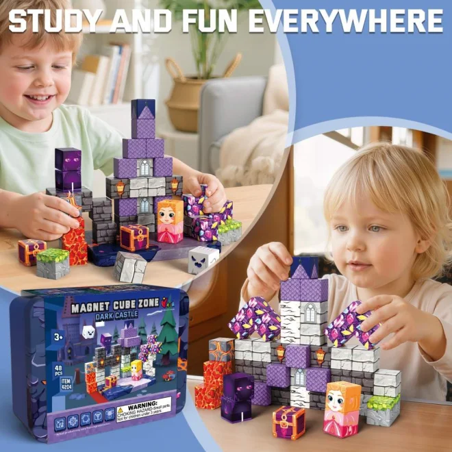 Magnetické kostky Magnet Cube Zone  Styl Minecraft: Dark Castle 48 ks