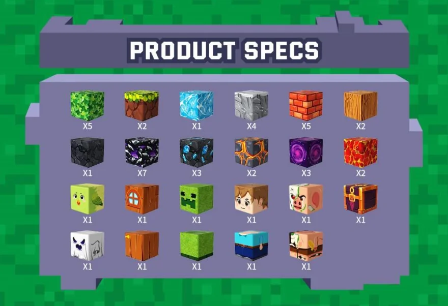 Magnetické kostky Magnet Cube Zone  Styl Minecraft: Forest Portal 48 ks