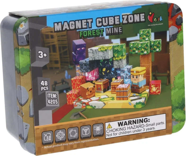 Magnetické kostky Magnet Cube Zone  Styl Minecraft: Forest Mine 48 ks