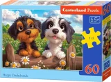 Puzzle pro děti Castorland 60 dílků Veselí jezevčíci