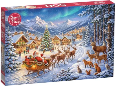 Puzzle Cherry Pazzi 500 dílků Vánoční pozdrav