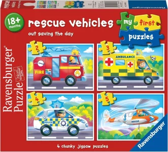 Moje první puzzle Ravensburger 4v1 Záchranářská vozidla 2,3,4,5 dílků