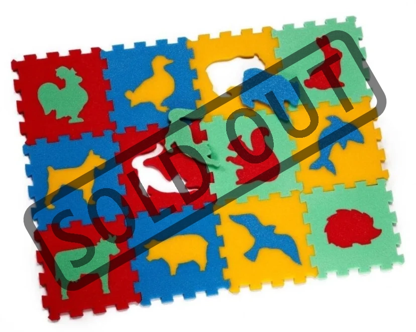 MALÝ GÉNIUS Pěnové puzzle Zvířata (13,5x13,5), 8mm (mix-4)