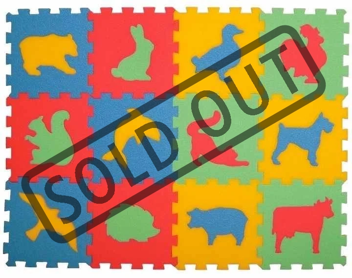 MALÝ GÉNIUS Pěnové puzzle Zvířata (13,5x13,5), 8mm (mix-4)
