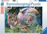 RAVENSBURGER Puzzle Lesní paní - Vlk ve svitu měsíce 3000 dílků