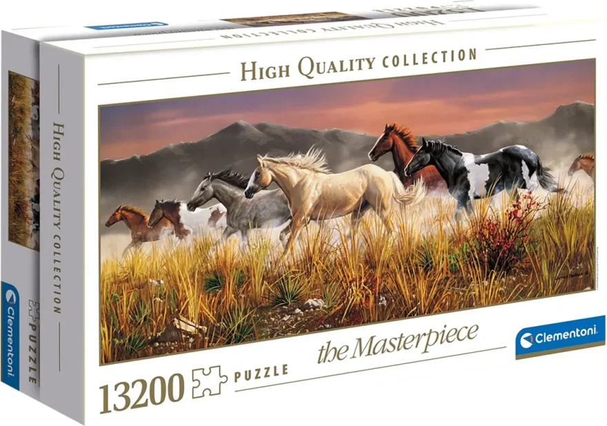 CLEMENTONI Puzzle Divocí koně - Hřmící stádo 13200 dílků