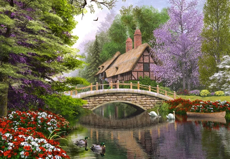 CASTORLAND Puzzle Domek u řeky 1000 dílků