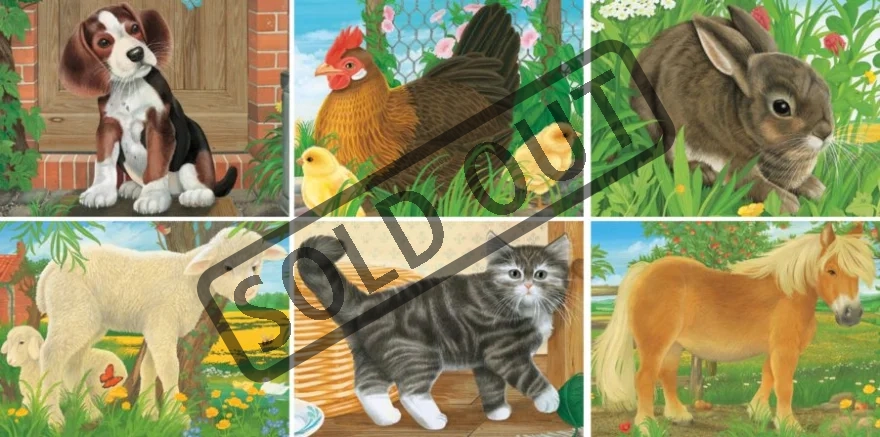 RAVENSBURGER Obrázkové kostky Domácí zvířata, 12 kostek
