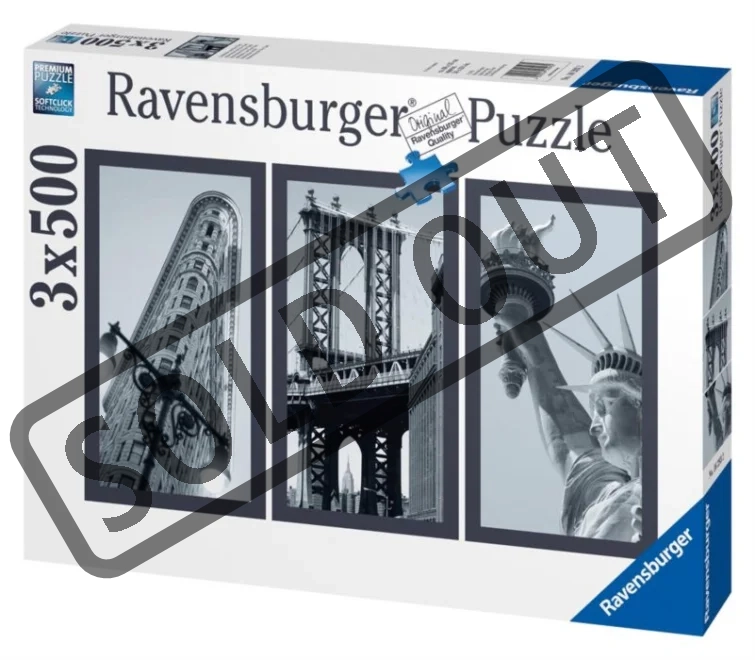 RAVENSBURGER Puzzle Dominanty New Yorku 3x500 dílků