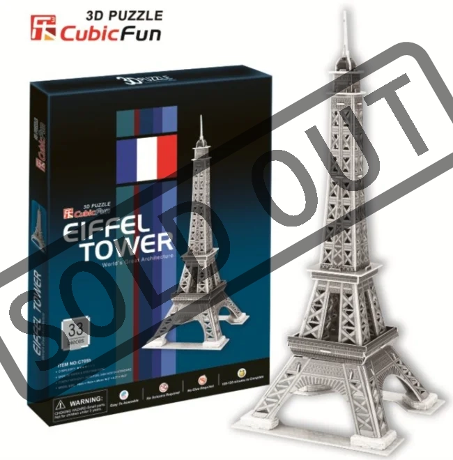 CUBICFUN 3D puzzle Eiffelova věž stříbrná 33 dílků