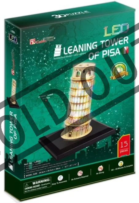 CUBICFUN Svítící 3D puzzle Šikmá věž v Pise 15 dílků