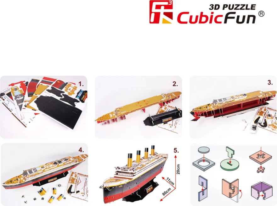 CUBICFUN 3D puzzle Titanic (velký) 113 dílků