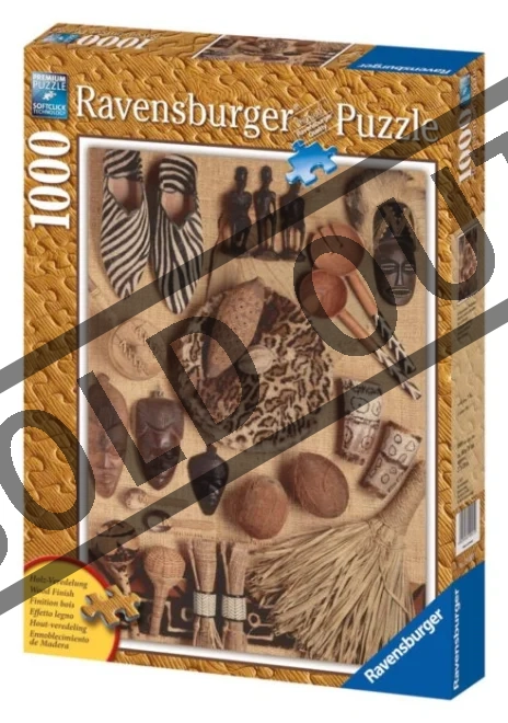 RAVENSBURGER Puzzle s imitací dřeva Africké artefakty 1000 dílků