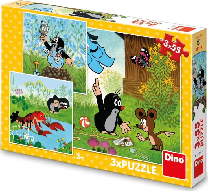 DINO Puzzle Krtek a kalhotky 3x55 dílků