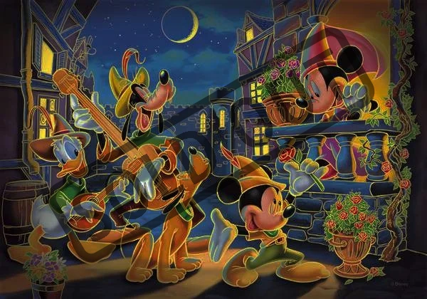 CLEMENTONI Svítící puzzle Mickey Mouse: Serenáda 250 dílků