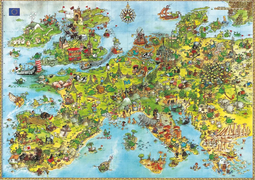 HEYE Puzzle Draci - Mapa Evropy 4000 dílků