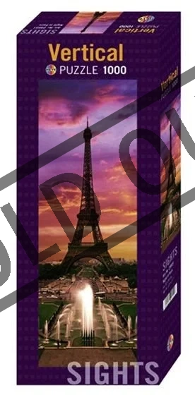 HEYE Vertikální puzzle Eiffelova věž, noc v Paříži 1000 dílků