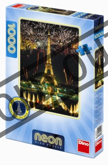 DINO Svítící puzzle Ohňostroj u Eiffelovy věže 1000 dílků
