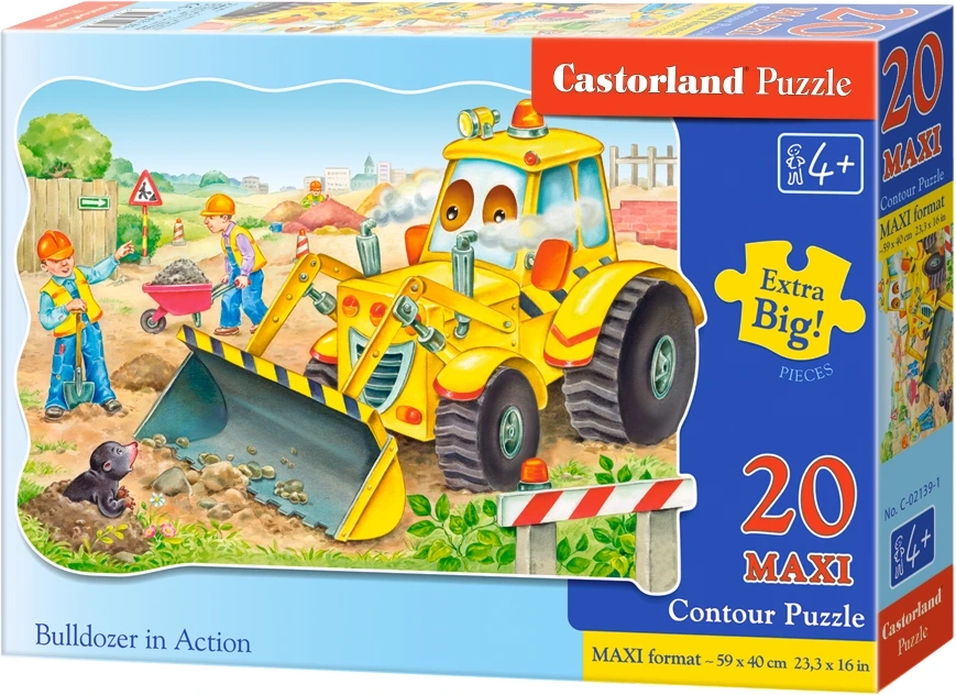 Puzzle Bagr v akci MAXI 20 dílků