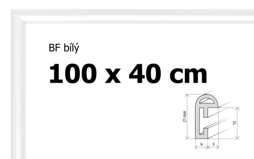 BFHM Plastový rám na puzzle 100x40cm - bílý