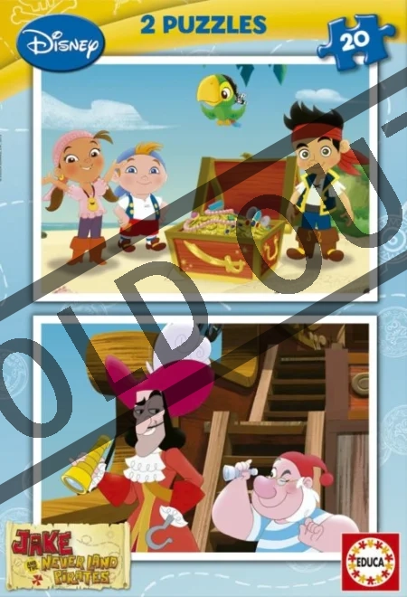 EDUCA Puzzle Jake a piráti ze Země Nezemě 2x20 dílků