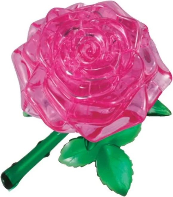 3D Crystal puzzle Růže růžová 44 dílků