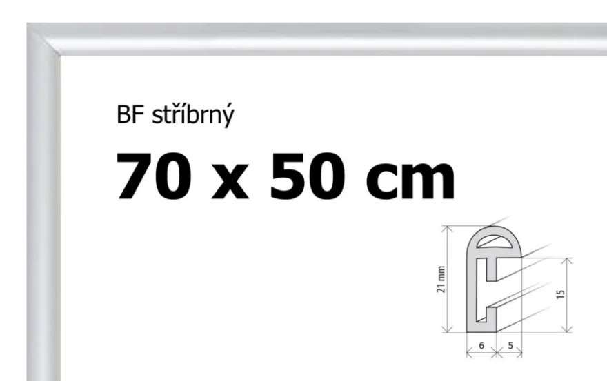 BFHM Plastový rám na puzzle 70x50 - stříbrný