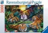 RAVENSBURGER Puzzle Tygři u zdroje vody 3000 dílků