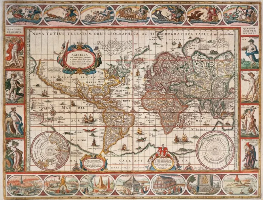 RAVENSBURGER Puzzle Mapa světa r. 1650, 2000 dílků