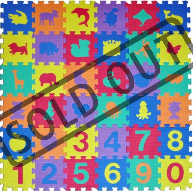 Pěnové puzzle Zvířata a čísla (15x15)
