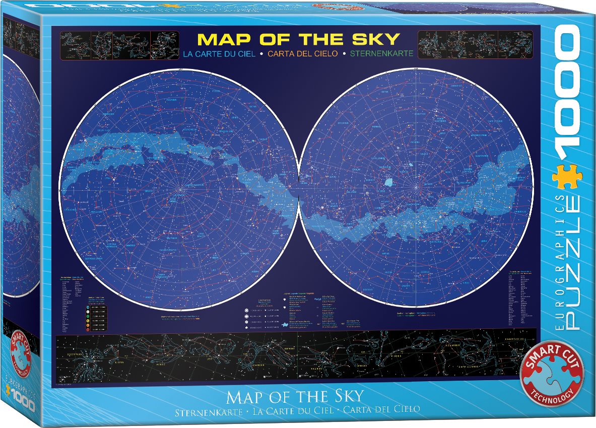 EUROGRAPHICS Puzzle Mapa nebe 1000 dílků