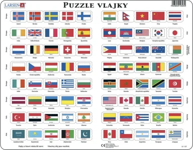 Deskové vzdělávací puzzle Larsen Vlajky a hlavní města 80 dílků