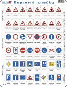 Deskové vzdělávací puzzle Larsen Dopravní značky 48 dílků