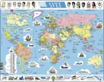 Deskové puzzle Larsen Mapa světa 107 dílků