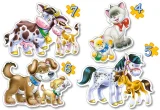 CASTORLAND Baby puzzle Zvířátka s mláďaty 4v1 (4,5,6,7 dílků)