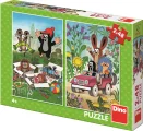 DINO Puzzle Krteček se raduje, Krtek a autíčko 2x48 dílků