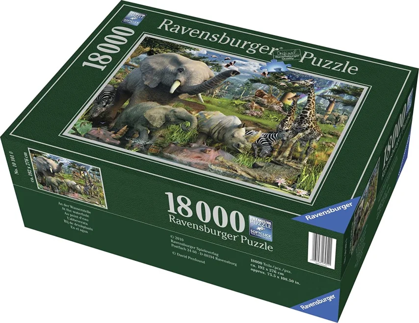 RAVENSBURGER Puzzle Zvířata u zdroje vody 18000 dílků
