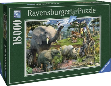 Puzzle Zvířata u zdroje vody 18000 dílků