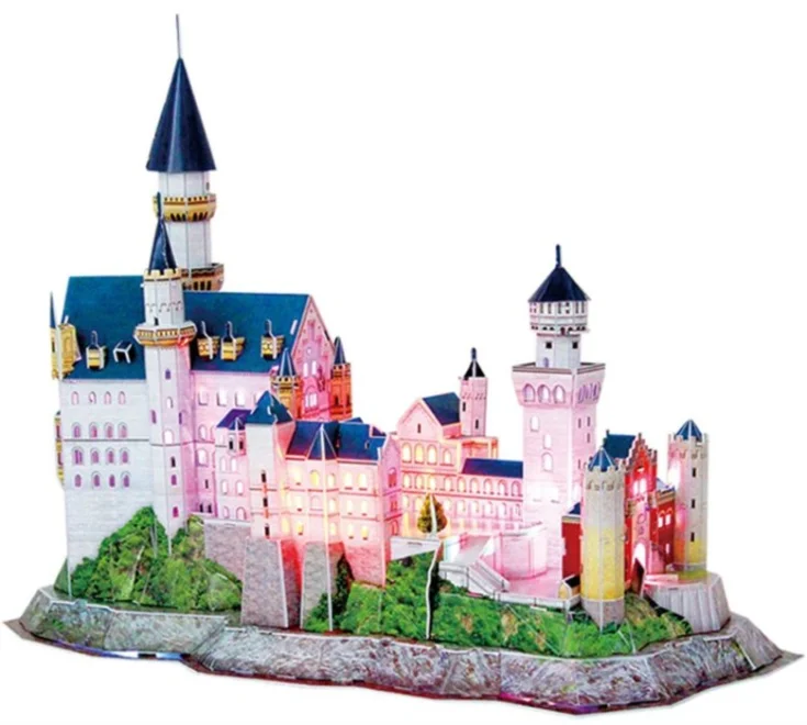 CubicFun Svítící 3D puzzle Zámek Neuschwanstein 128 dílků