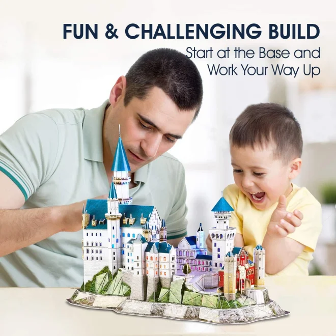 CubicFun Svítící 3D puzzle Zámek Neuschwanstein 128 dílků