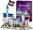 CubicFun Svítící 3D puzzle Zámek Neuschwanstein 128 dílků