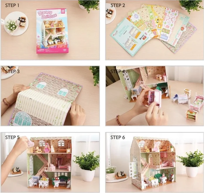 3D puzzle Cubicfun Vysněný domeček pro panenky 160 dílků