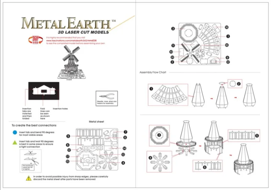 METAL EARTH 3D puzzle Větrný mlýn